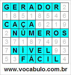 Gerador de Caça Números Nível Fácil